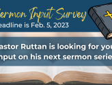 Sermon Input Survey - 1 question survey