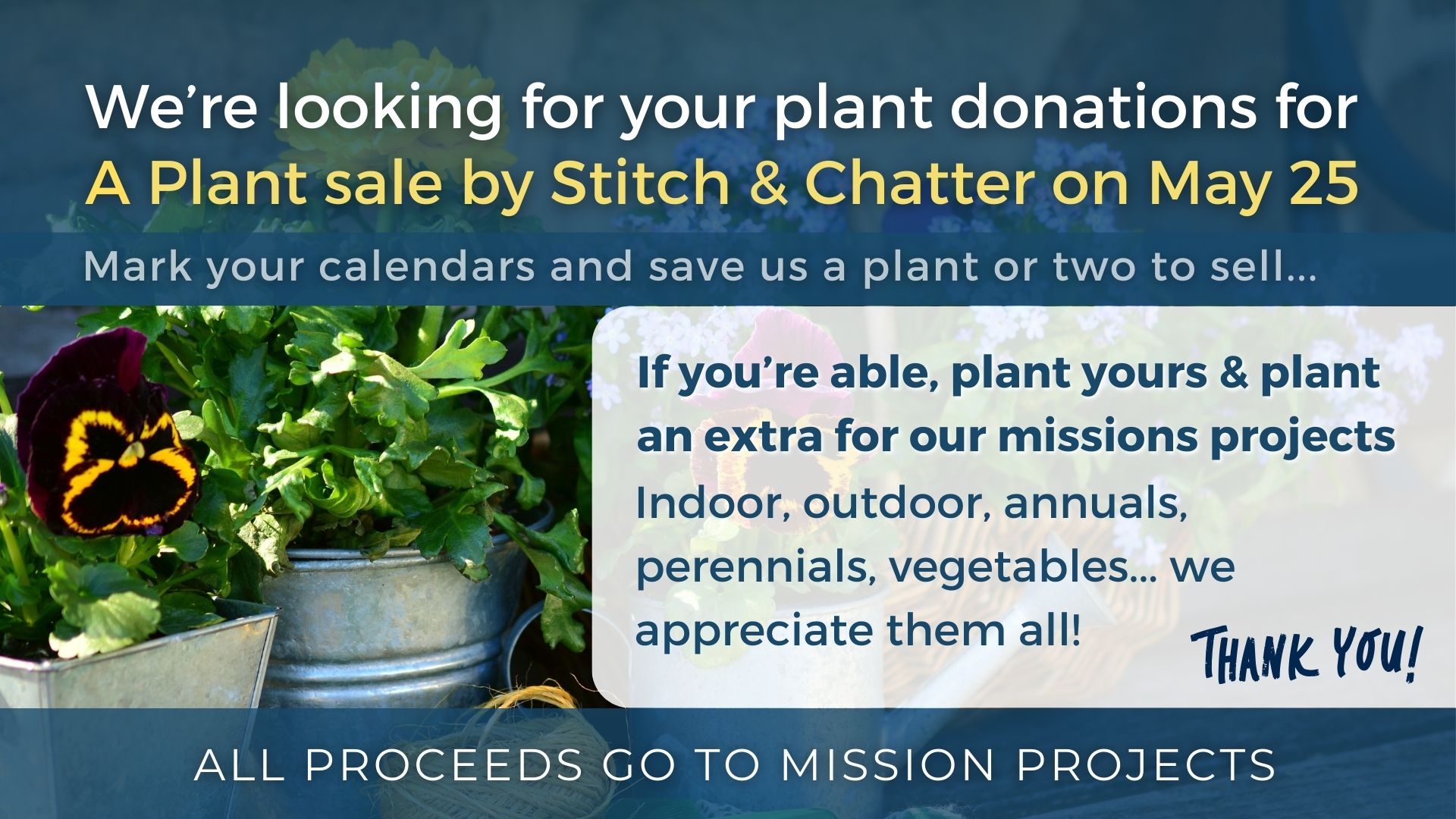 Plant Sale by Stitch and Chatter